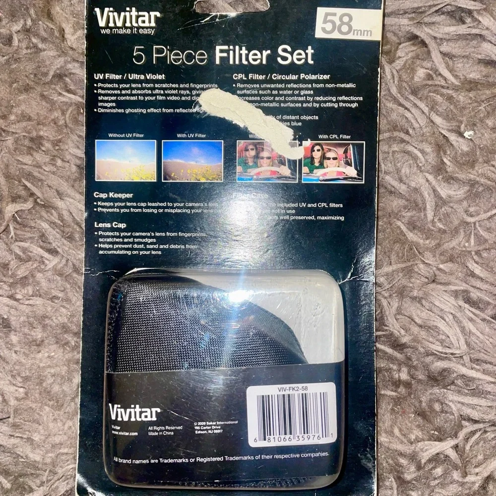 VIVITAR 58mm 5-Piece Filter Set